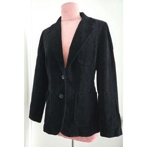 Black Velvet Vintage Barclay Square Goth Blazer Size 8